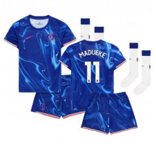 Chelsea Noni Madueke #11 Hemmaställ Barn 2024-25 Korta ärmar (+ Korta byxor)